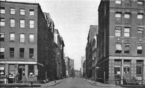 Looking North from Wall Street. Here a Few Well Known Coffee Firms Are Located