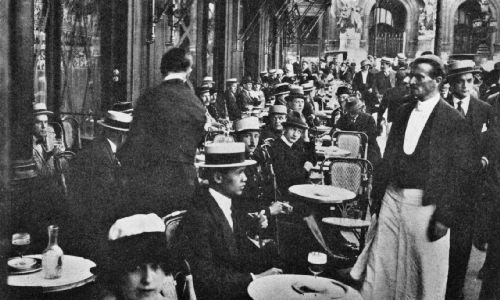 Sidewalk Annex, Café de la Paix, Paris, with Opera House
in Background—Summer of 1918